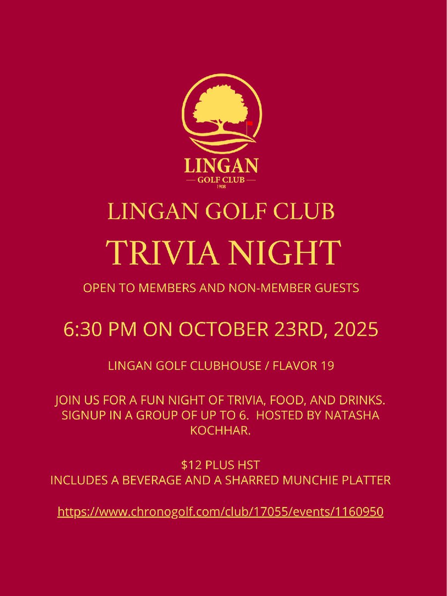 Natasha is at it again!! Come on out and enjoy another fun-filled night with friends!! 

Register ➡️ chronogolf.com/club/17055/eve…