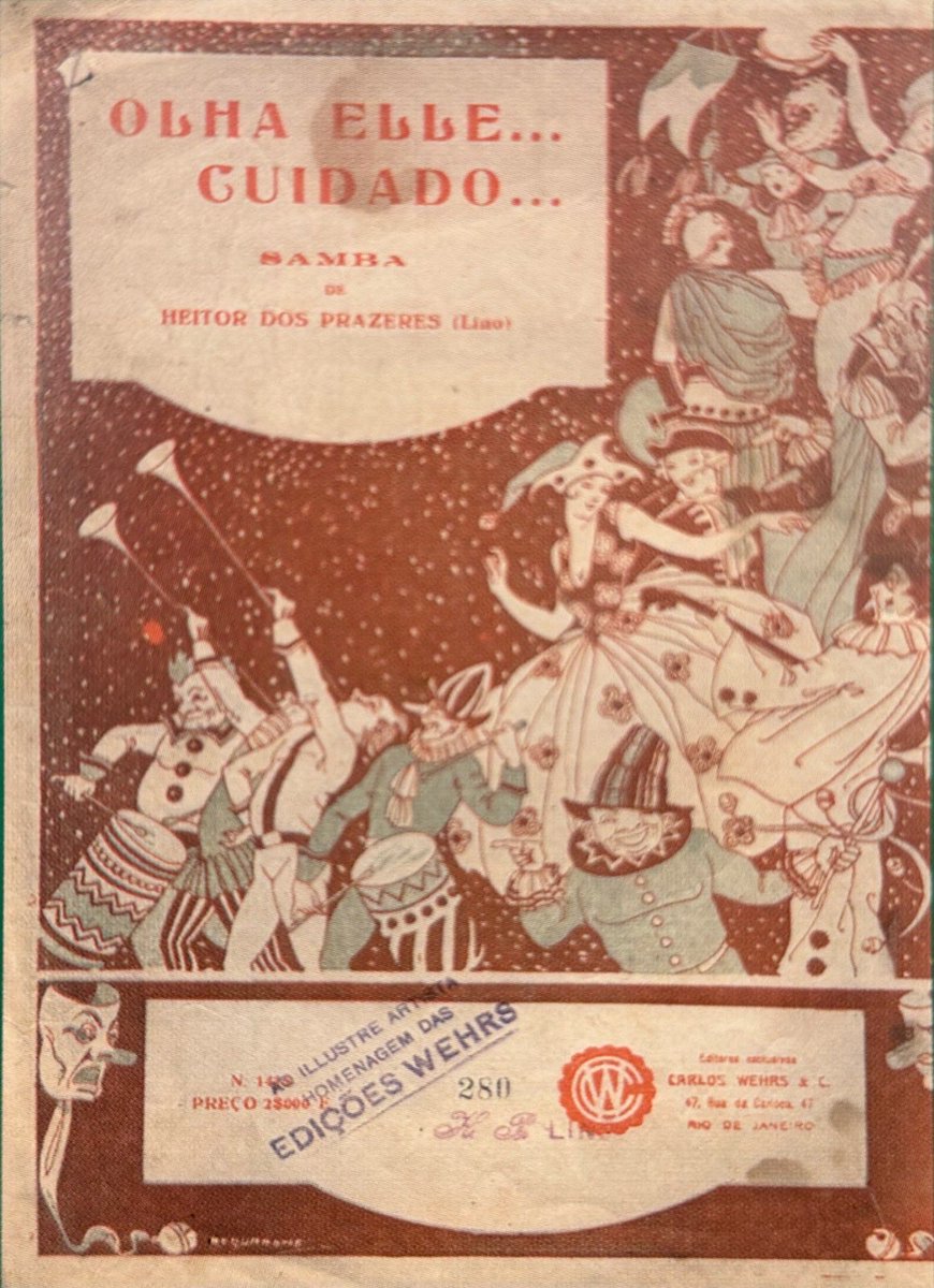 A linha de conteúdo Destrinchando o Enredo é uma verdadeira aula!
Olha só: a capa da partitura do samba “Olha ele… Cuidado…”!
Na rede vizinha, nossos pesquisadores trouxeram muitas informações p/ vc se aprofundar e conhecer ainda + sobre o enredo. Confere lá!