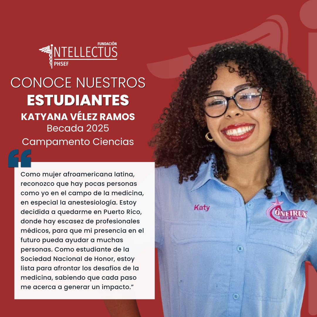 IntellectusPR's tweet image. Katyana Vélez Ramos, estudiante de grado undécimo, recibió una de las becas de Campamento de Ciencias 2025, para participar en el Seminario de Verano del Recinto de Ciencias Médicas. 

Enhorabuena Katyana. Esperamos que este sea solo el comienzo de una exitosa carrera.
