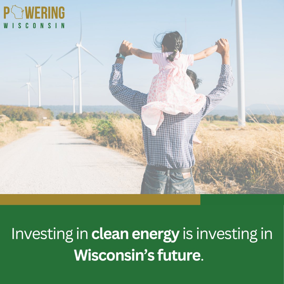 PoweringWi's tweet image. Investing in clean energy is investing in Wisconsin’s future. From solar farms to wind turbines, renewable energy projects are creating new jobs, local revenue, and long-term stability for our communities.