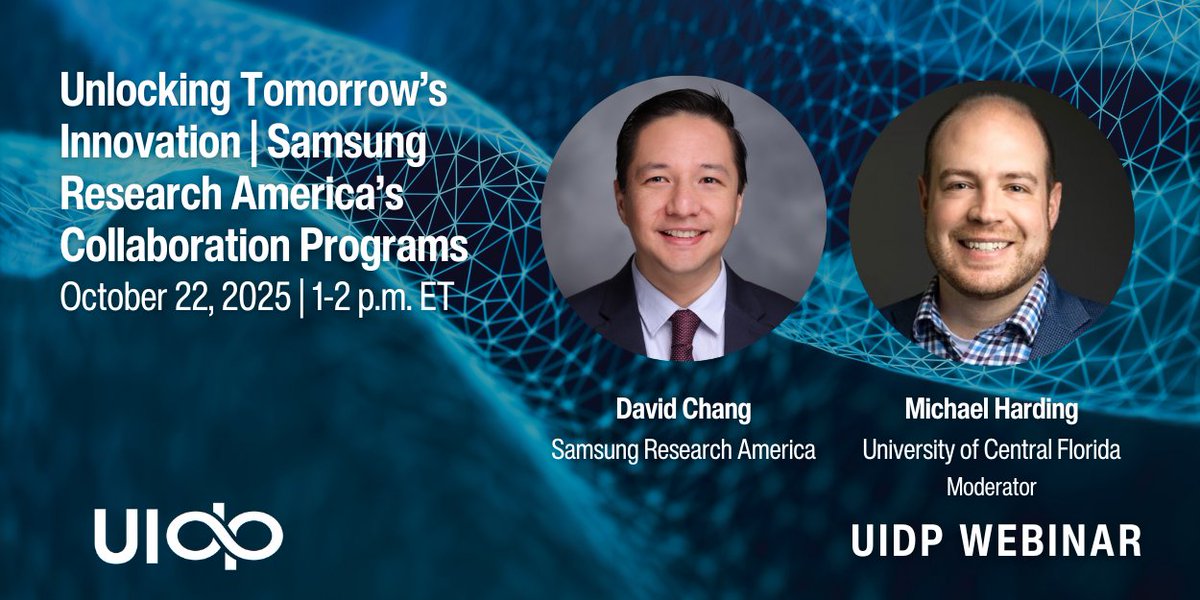 Unlock tomorrow’s innovation with Samsung Research America. Join us tomorrow to explore SRA’s START, LEAP-U, and LEAP-S programs, including priorities for 2026. Discover how to align your ideas with Samsung’s R&amp;D. Don't miss out, register now: cvent.me/RvK3D0 #UIDPWebinar