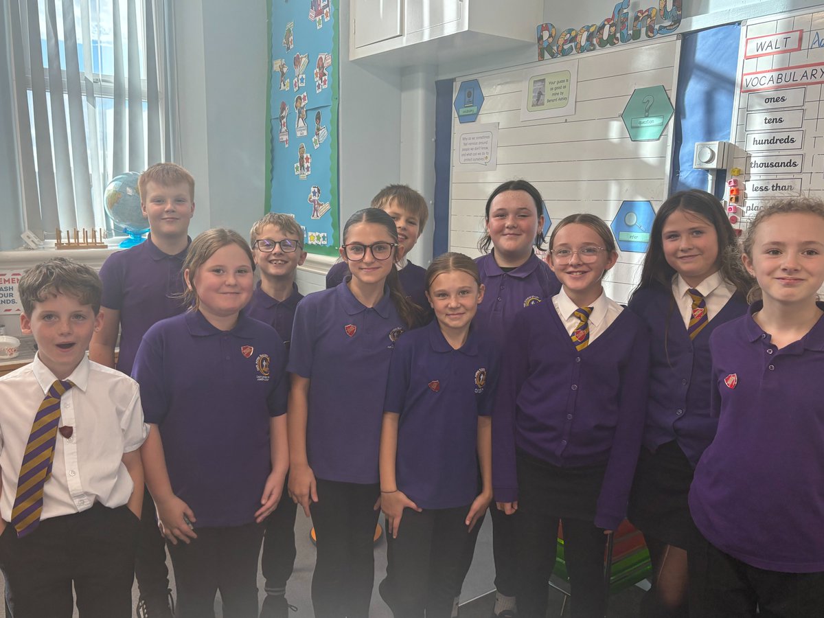 Welcome to our new Year 6 Digital Leaders proudly showing off their new badges! <a href="/SchoolBadgesUK/">School Badges UK</a>