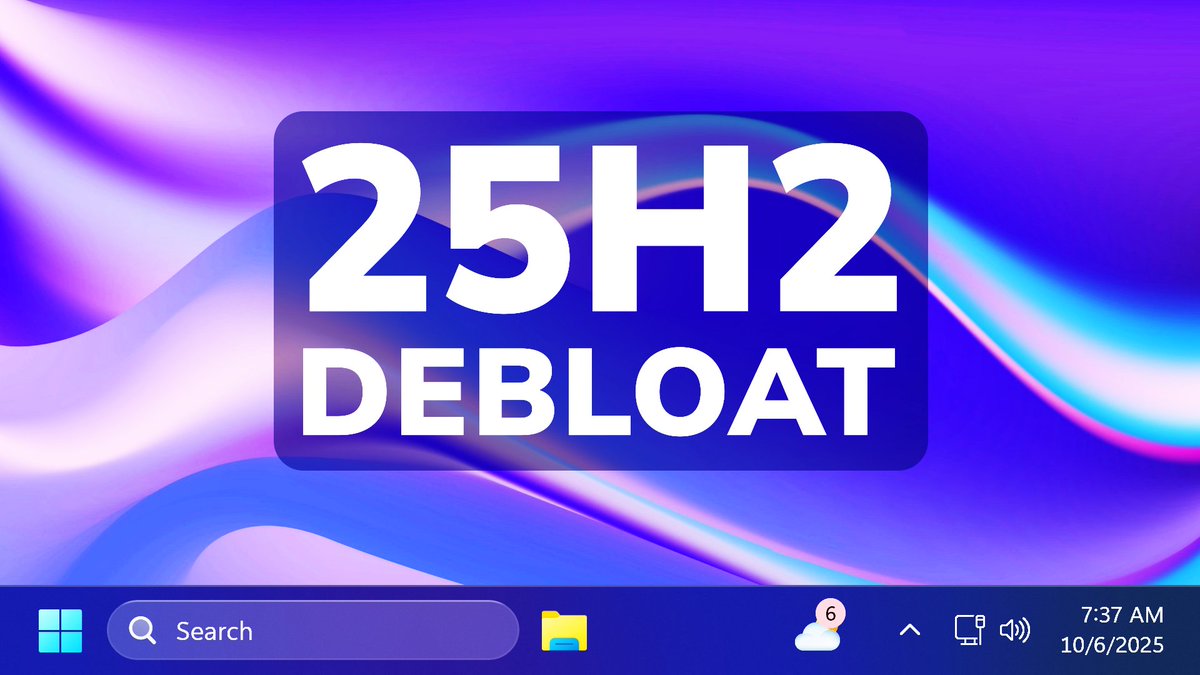 itstechbased's tweet image. Windows 11 25H2: Debloat the System by Default (New Feature)
More info: youtu.be/2sgzBNOOhX4