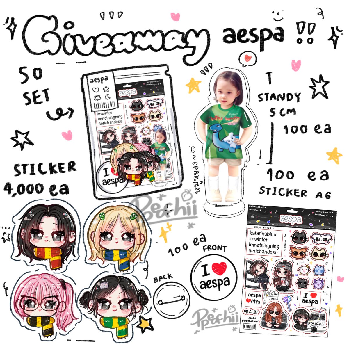 ♡ 𝓟ls kindly rt 🪼

✎ᝰ GIVEAWAY 🗯️🌀
#aespa_SYNK_aeXISLINE_BKK

25 set / Day

𖤐standy 5 cm 100ea
𖤐sticker A6 100ea
𖤐brooch 100ea
𖤐 sticker dicut 4,000 ea (1,000ea each member)

date 🗓️: 15-16 nov 2025 
time ⏰: tba 

dm for exchange 𓏲˖🐈‍⬛
#aespa_SYNK_aeXISLINE_BANGKOK