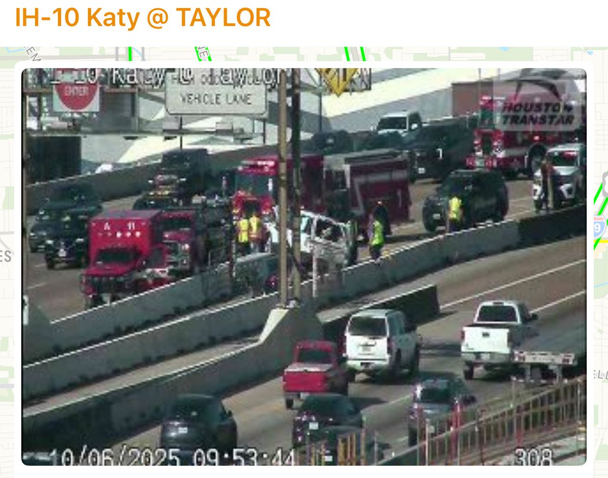 HCSO_TerryGarza's tweet image. Traffic alert:  IH-10 Katy Fwy EB at Taylor St, major crash involving 3 vehicles affecting multiple lanes.  Avoid the area or find an alternate route.  @HCSOTexas @SheriffEd_HCSO @houstontranstar @TxDOTHouston @HCSO_SSB