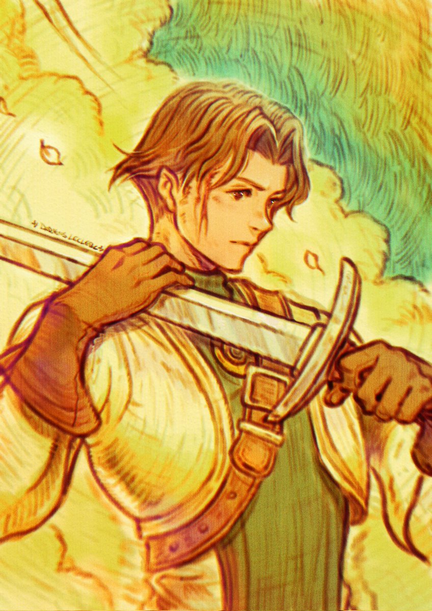ChocoMago's tweet image. Today is the 30th anniversary of Tactics Ogre! It’s one of my favorite games, so I made a quick sketch of Denim! I tried to capture some of his feelings throughout the game’s story.
#TacticsOgre #tacticsogre30thanniversary #タクティクスオウガ30周年 #denam