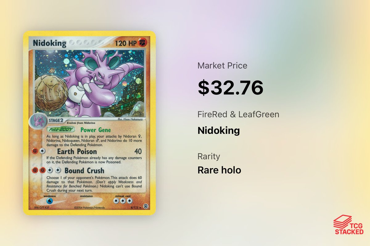 TCGStacked's tweet image. Day 34 - Here are some of the top Nidoking cards in all of Pokemon. 

If I missed your favorite Nidoking card, let me know in the comments!