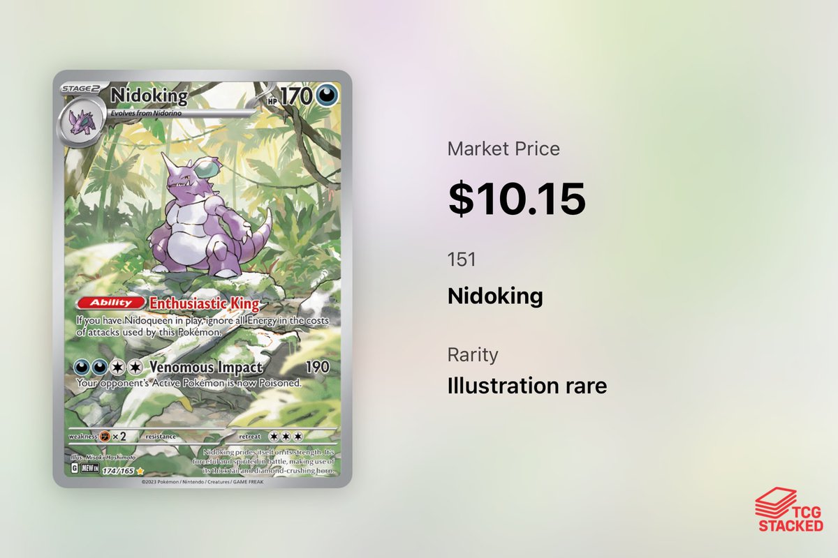 TCGStacked's tweet image. Day 34 - Here are some of the top Nidoking cards in all of Pokemon. 

If I missed your favorite Nidoking card, let me know in the comments!