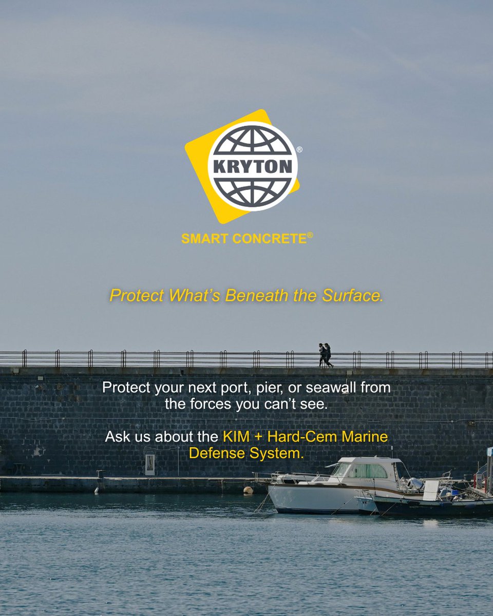 While the surface stays clean and the structure stands strong, it’s the concrete mix that’s doing the real work.

Kryton’s Smart Concrete® solutions build in.

Concrete that protects itself — so you don’t have to. bit.ly/46RXQdh