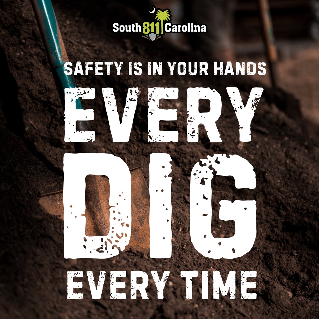 sc_811's tweet image. Every season is dig season. Play it safe and contact SC811 before starting your next excavation project. 

#everydigeverytime #safety #SC811