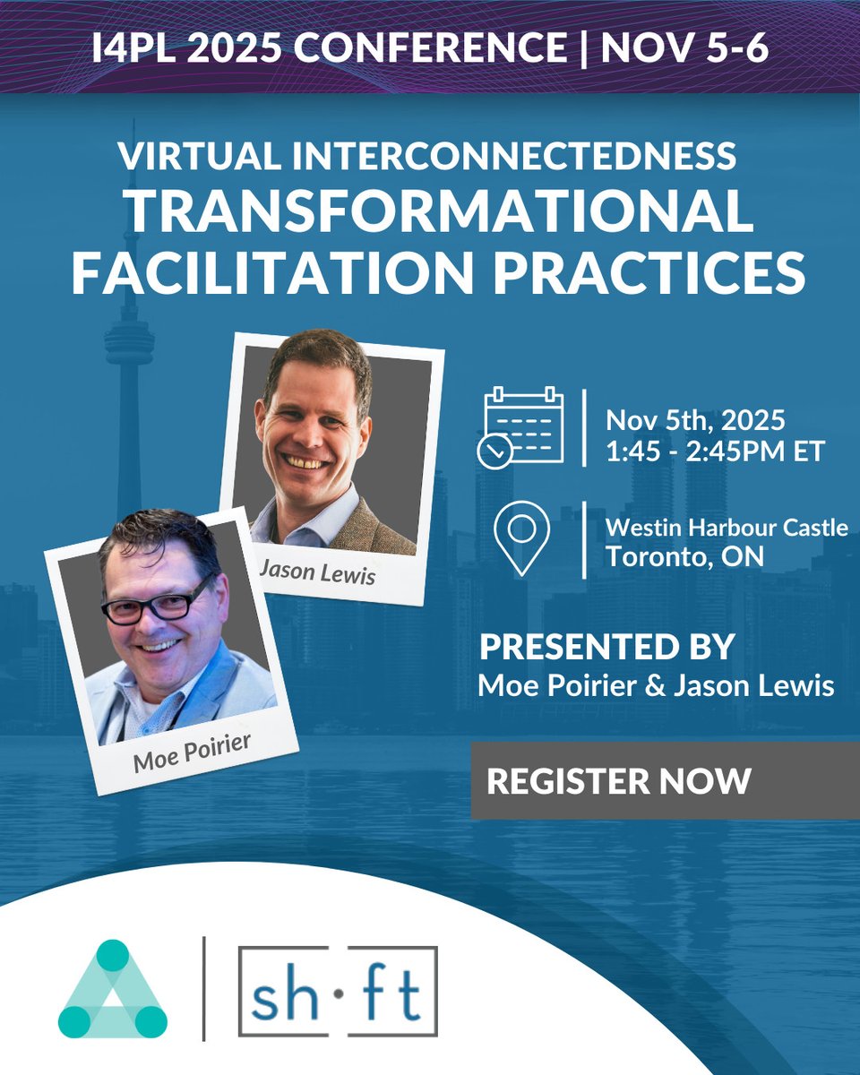 The @InstitutePL conference is back… and so are we! 🙌

Join Moe &amp; Jason this November for a powerful session on what it really takes to create transformational virtual learning experiences. 💡

🔗 Learn more: shiftfacilitation.com/event/virtual-…

#ShiftFacilitation
