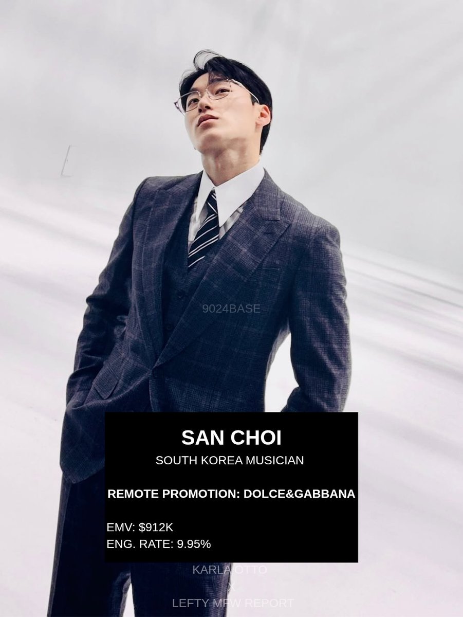 #SAN single post for #DOLCEGABBANA during Milan Fashion Week generated an $912K in Earned Media Value (EMV), according to Karla Otto x Lefty.

Despite not attending the show, San global influence continues to shine🎉

#CHOISAN #최산 #DOLCEGABBANA <a href="/ATEEZofficial/">ATEEZ(에이티즈)</a> <a href="/dolcegabbana/">Dolce&Gabbana</a>