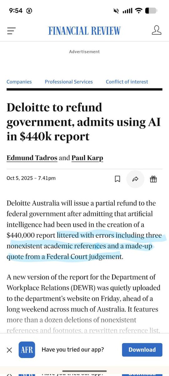 TKigenyi's tweet photo. In AI governance, accountability ultimately rests with the human author. You cannot separate the human-in-the-loop from the output they produce. When collaborating with AI, it is essential to proofread, fact-check, &amp; verify the authenticity of every document before its published. https://t.co/BYGbRS4hkt
