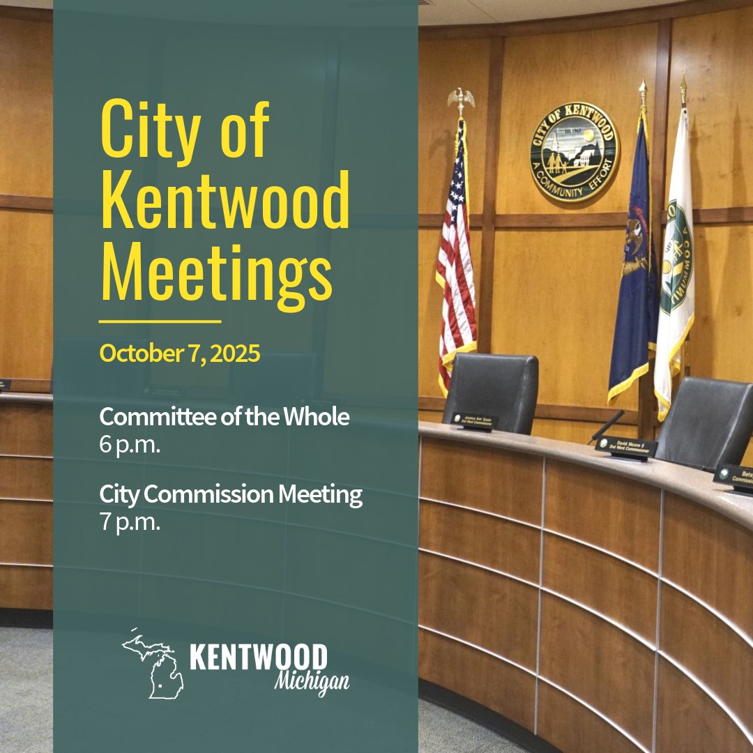 Ever wanted to get involved more with your city, or wanted to learn how decisions are made that impact your community? Come check out a City Commission meeting! 

Information about this week's meetings, including packets and agendas, can be found at kentwood.us/meetings.