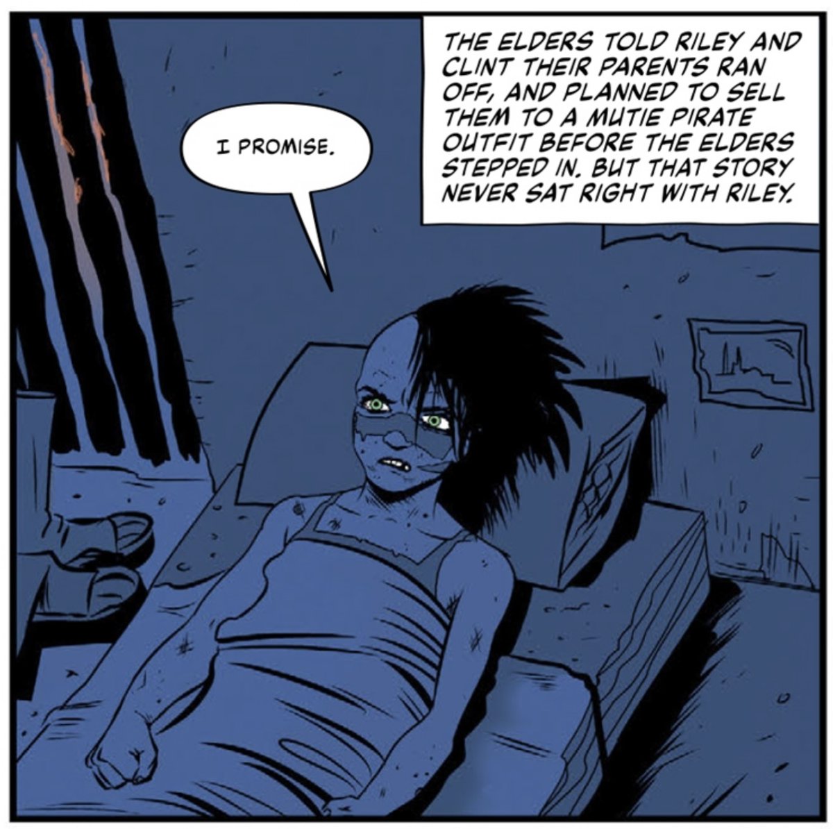 A panel from Riley’s Rebels written by Honor Vincent and illustrated by me. Follow the link to the 5 issues of <a href="/JudgeDredd/">Judge Dredd</a> Megazine in which you can read about Riley’s @rebellion! shop.2000ad.com/series/story/r…