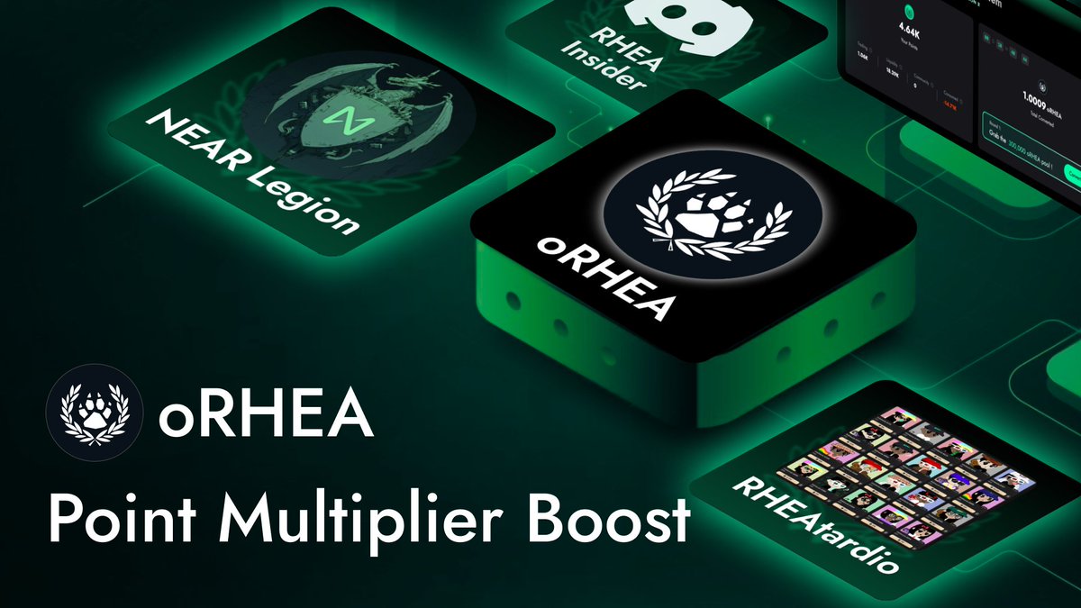 rhea_finance's tweet image. ⚔️ The Legion marches with RHEA!

Climb @NEAR_Blockchain Legion = climb the RHEA reputation system.

This October, ASCENDANT-ranked users earn a 1.1× points multiplier toward oRHEA rewards.

You are just one rank away! INITIATE → ASCENDANT

Start today &amp;amp; connect the same wallet…