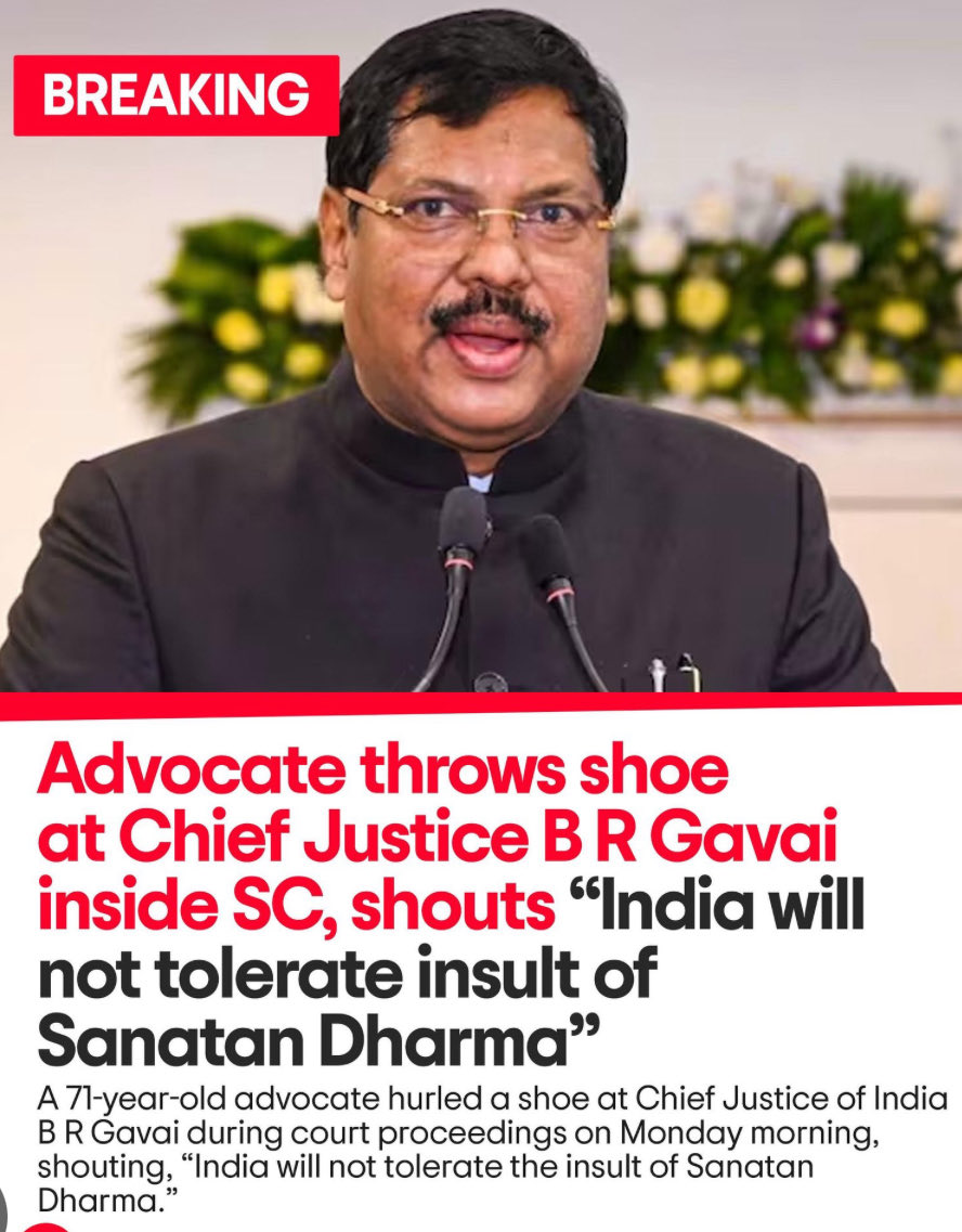 Attack on hon’ble Chief Justice of India, Justice BR Gawai in an open court by an alleged ‘Sanatani’ advocate is utterly condemnable. If this can happen to the Chief Justice in broad daylight, imagine what kind of havoc such woke minds are playing with ordinary citizens in the