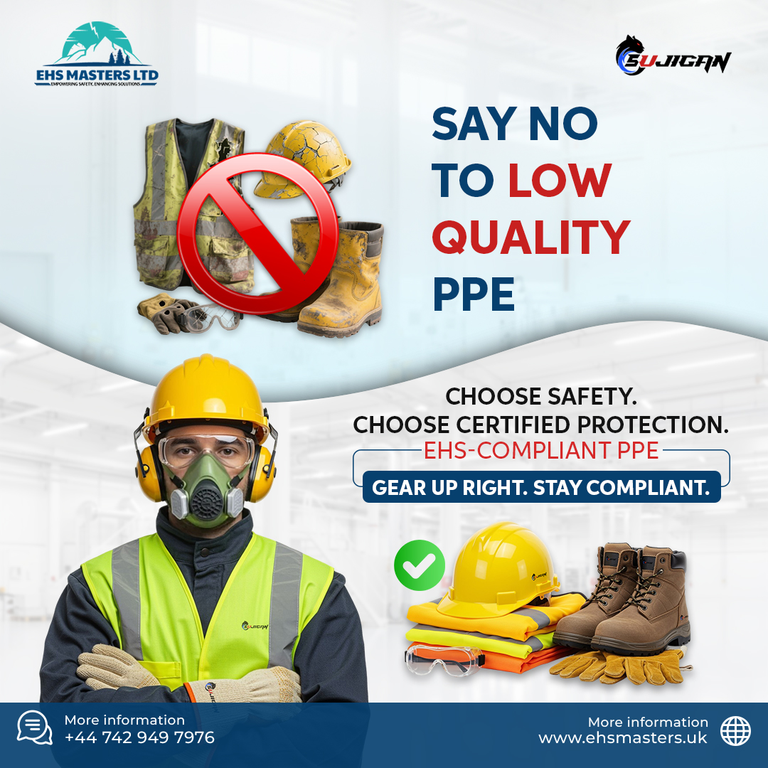 EhsMasters's tweet image. Cheap gear costs more in the long run. 💥
Go for certified, EHS-compliant PPE, because safety isn’t negotiable. 🦺⚠️
#EHSMasters #PPE #SafetyFirst #WorkplaceSafety #EHSCompliance #ProtectYourTeam #EHS