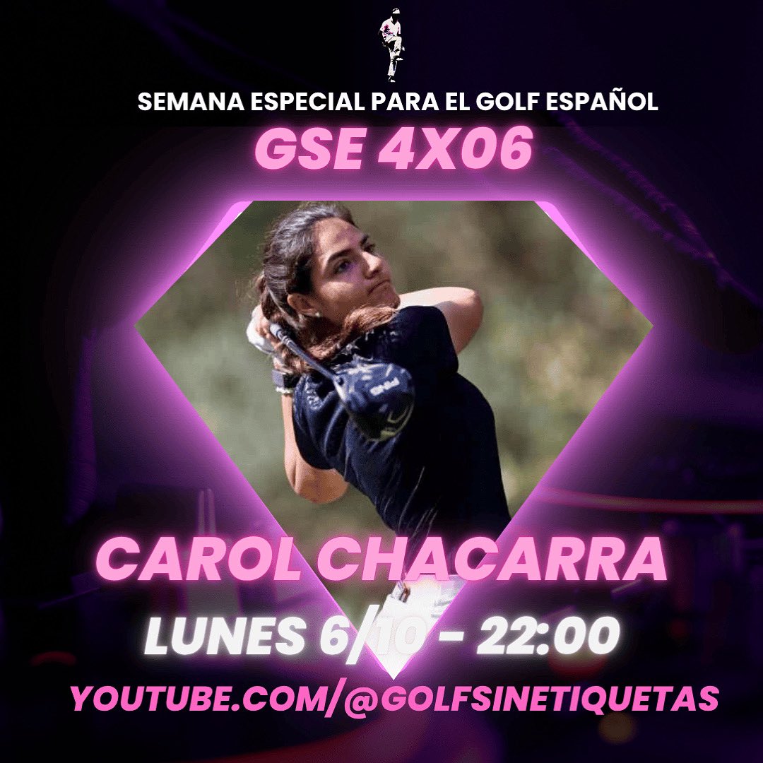 🔥Cerrar una brillante etapa amateur con una plata mundial está al alcance de muy pocas, y Carolina Chacarra viene hoy a celebrarlo con nosotros.

👉Además, primeras impresiones de una semana muy especial para el golf español.

💪🏻Nos vemos a las 22:00.