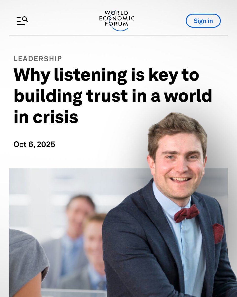 CambridgeJBS's tweet photo. World Economic Forum: Professor Thomas Roulet of #CambridgeJudge and co-authors discuss why active listening is a cornerstone of leadership during crises. https://t.co/vCyEcoLF7Y
#permacrises #leadership #WorldEconomicForum #trust @thomroulet https://t.co/n9zxfMHKUX