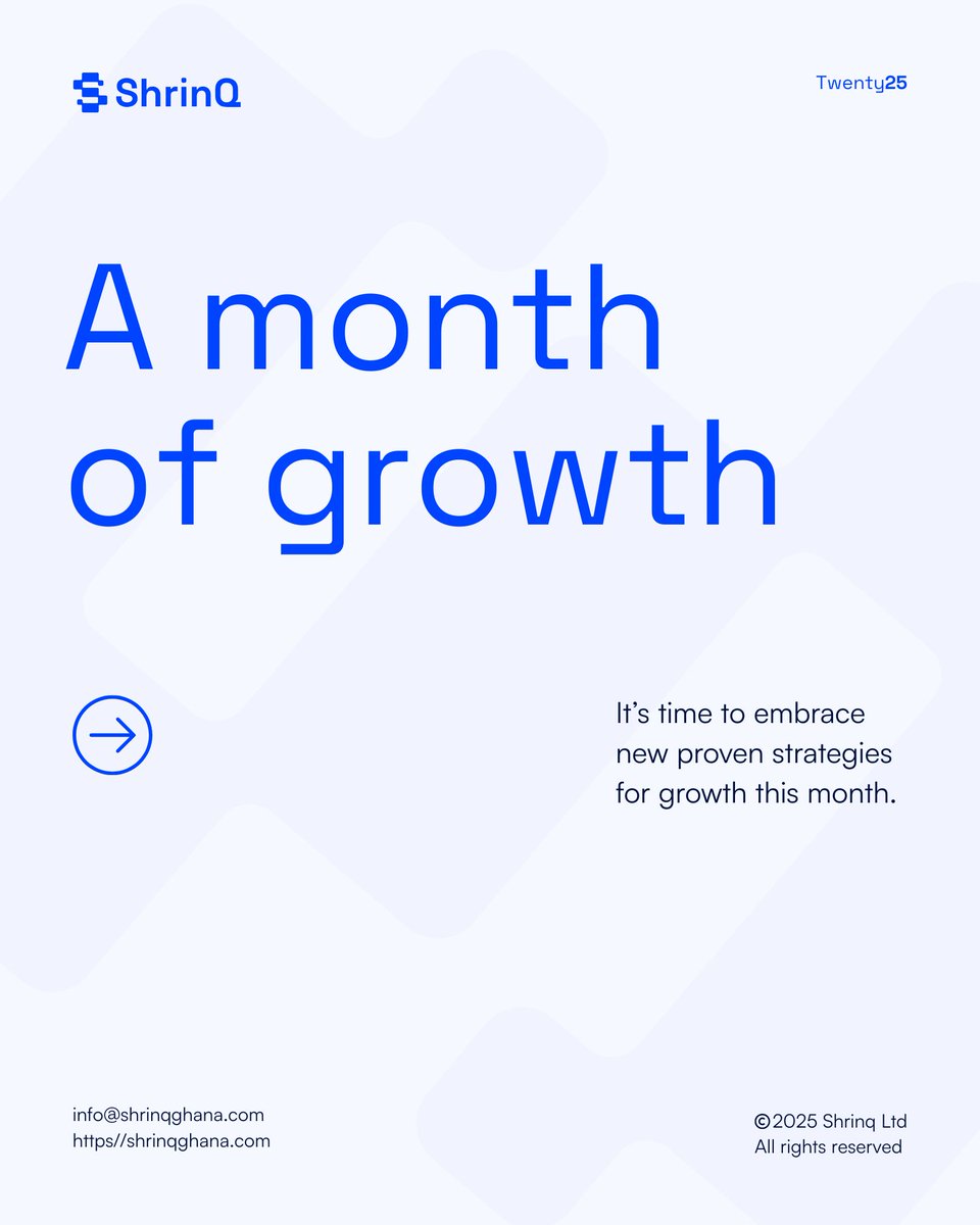 shrinqghana's tweet photo. Welcome to the 4th quarter of the year. Finish Hard, ShrinQ Hard👌

#NewMonthGoals #HelloOctober #NewMonth #NewBeginnings  #SimplifyingGrowth #AfricanBusiness #TechForGrowth #softwarecompany #softwaredevelopmentcompany https://t.co/O6k7M4nk6m