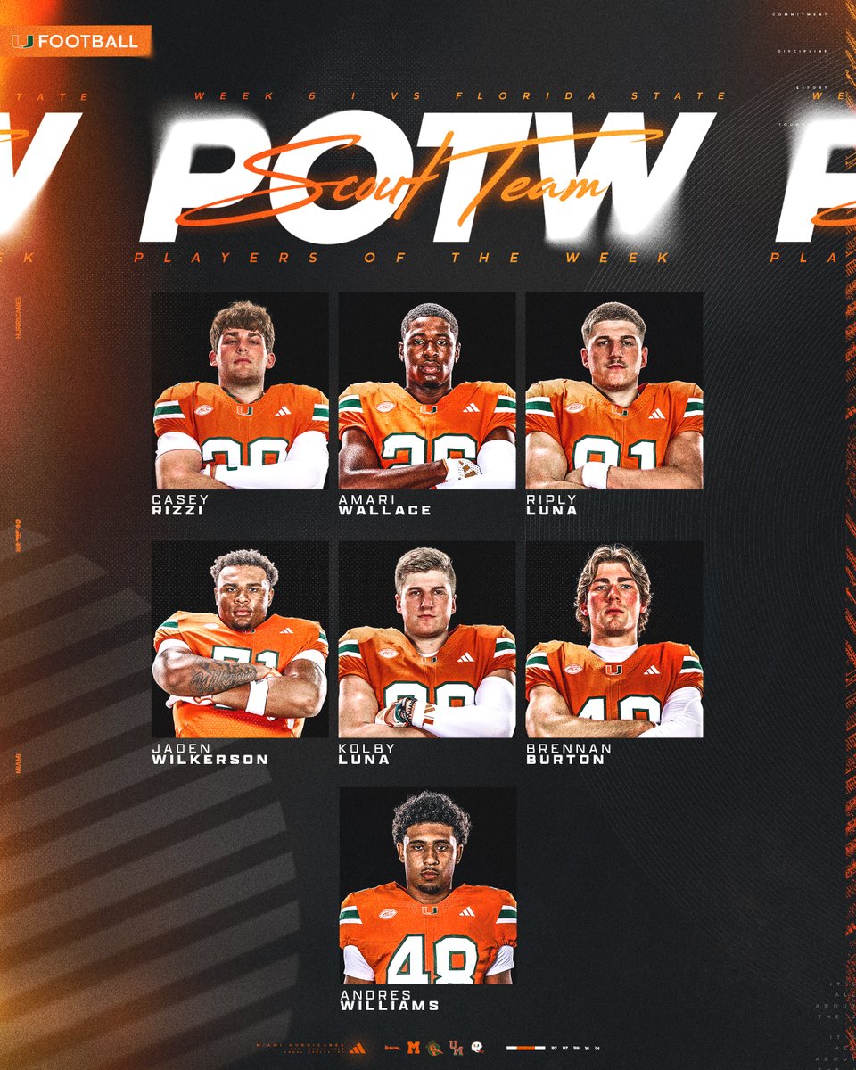 Your Scout Team Players of the Week for Week 6! 🙌