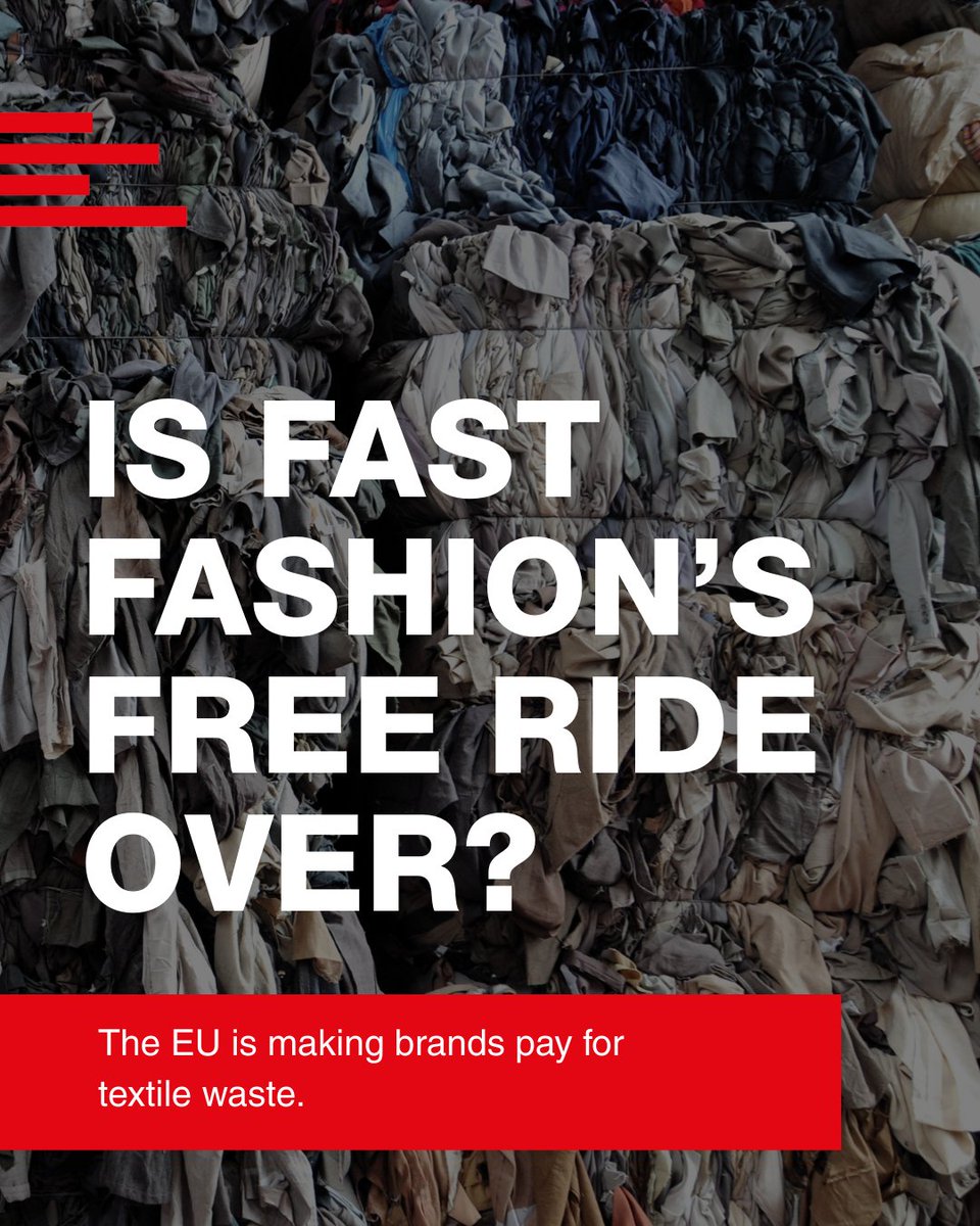 _Real_leather_'s tweet image. Fast fashion’s free ride is ending. Under new EU rules, brands will have to pay for the waste their products create - and the more disposable the design, the higher the cost.
🧵 Read more hubs.la/Q03LT4F80 

#CircularFashion #EUTextileLaw #WasteReform  #ChooseRealLeather