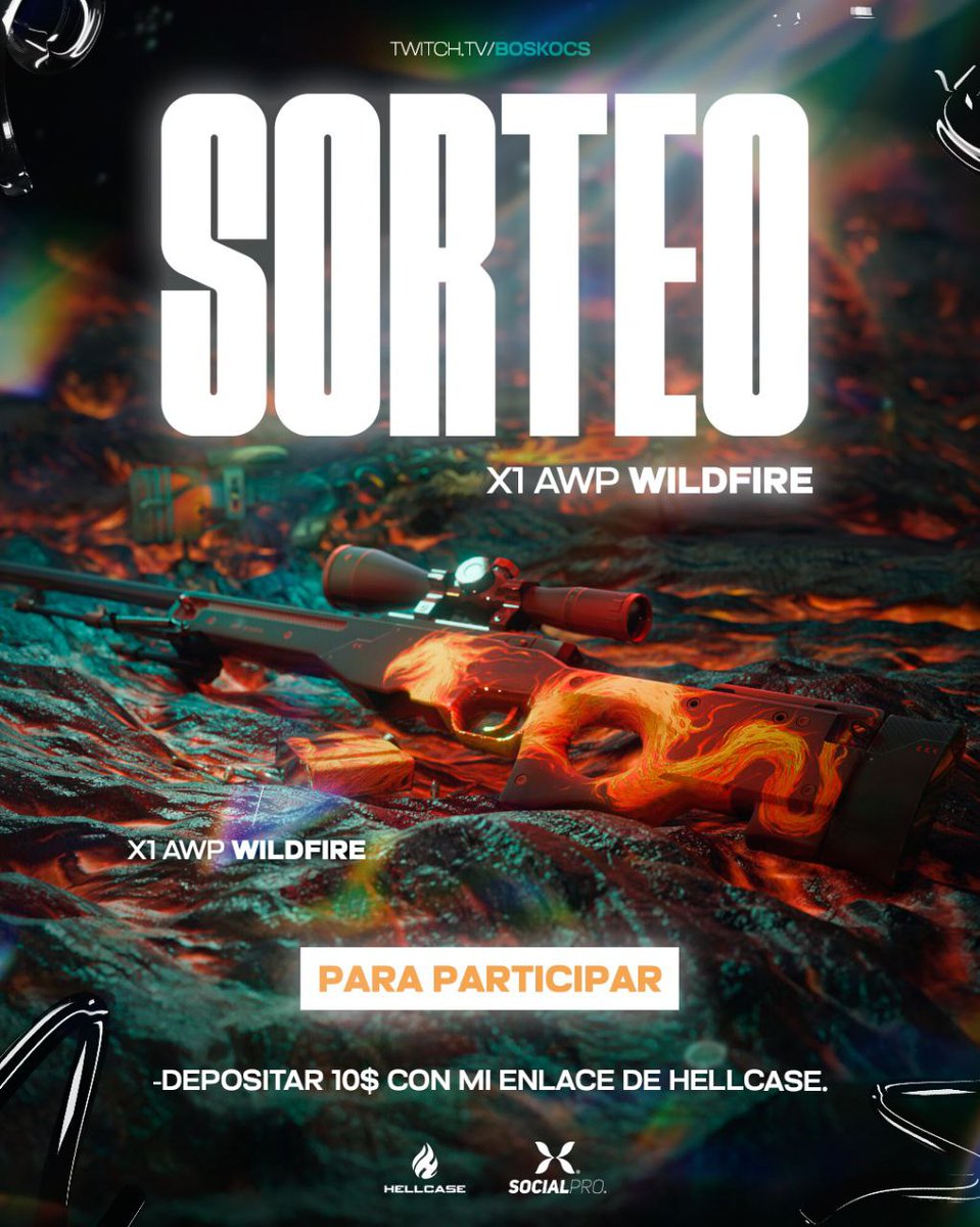 franboskoo's tweet photo. 💥 SORTEO X HELLCASE 💥

🎯AWP WILDFIRE (50 USD)

🟩 Cómo participar:
1️⃣ Seguime @franboskoo
2️⃣ Creá tu cuenta 👉 https://t.co/IfntHr6Tf6
3️⃣ Mencioná 2 amigos
4️⃣ RT + ❤️
🔥 BONUS: Si depositás 10 USD, tenés x10 más chances

📅 Hasta el 13/10
🎥 https://t.co/HDKygZMZgZ https://t.co/pqKdqj8OF2