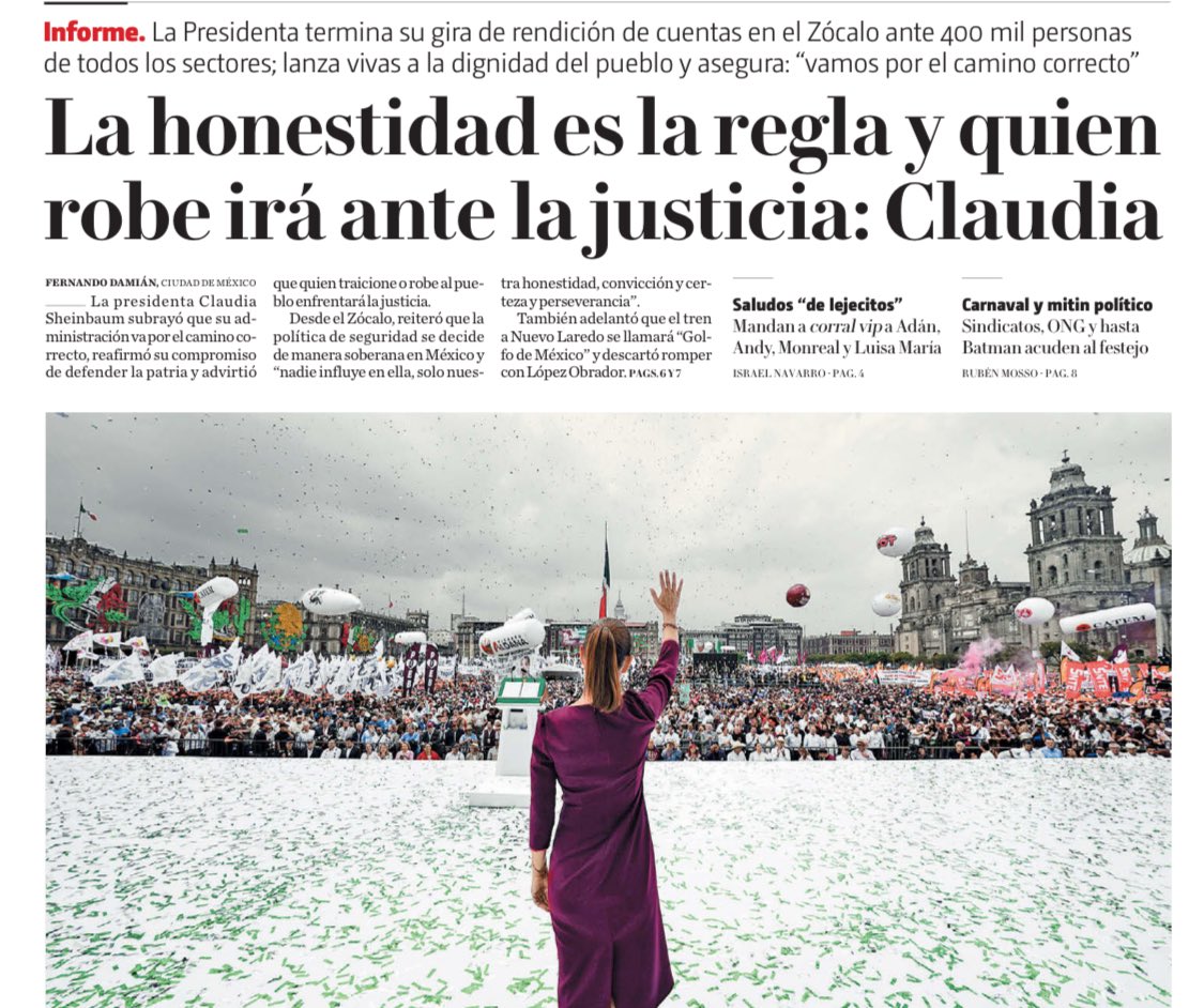 ¿Alguien le cree a <a href="/Claudiashein/">Claudia Sheinbaum Pardo</a>?

Los corruptos están en su gobierno y en su partido Morena, la Presidenta sólo ha sido tapadera.

El peor fraude de la historia ha sido el del huachicol fiscal que asciende a $600 mil mdp al año y no hay responsables en la cárcel.

Cínicos.