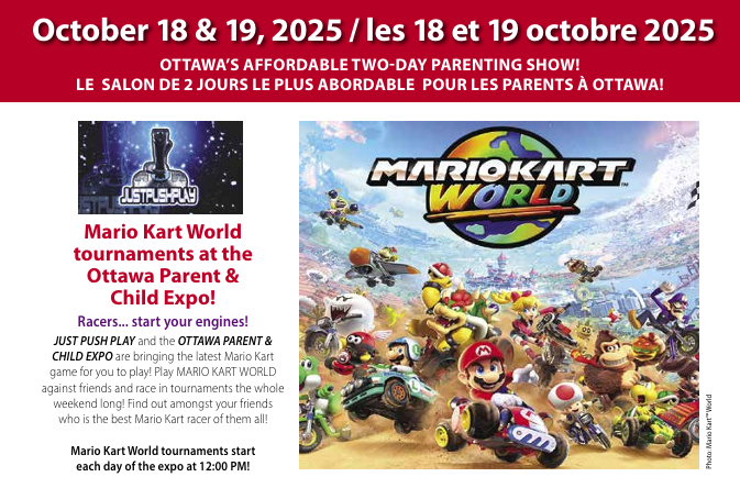 2 weeks away! October 18 &amp; 19, 2025! Enjoy the family fun! Play Mario Kart World @ Nepean Sportsplex. Visit with parenting experts &amp; photos @ the meet and greet! Tickets at the door or online at ParentandChildExpo.ca/tickets Free Parking #Ottawa #Kids #Families #mariokartworld #ottawa