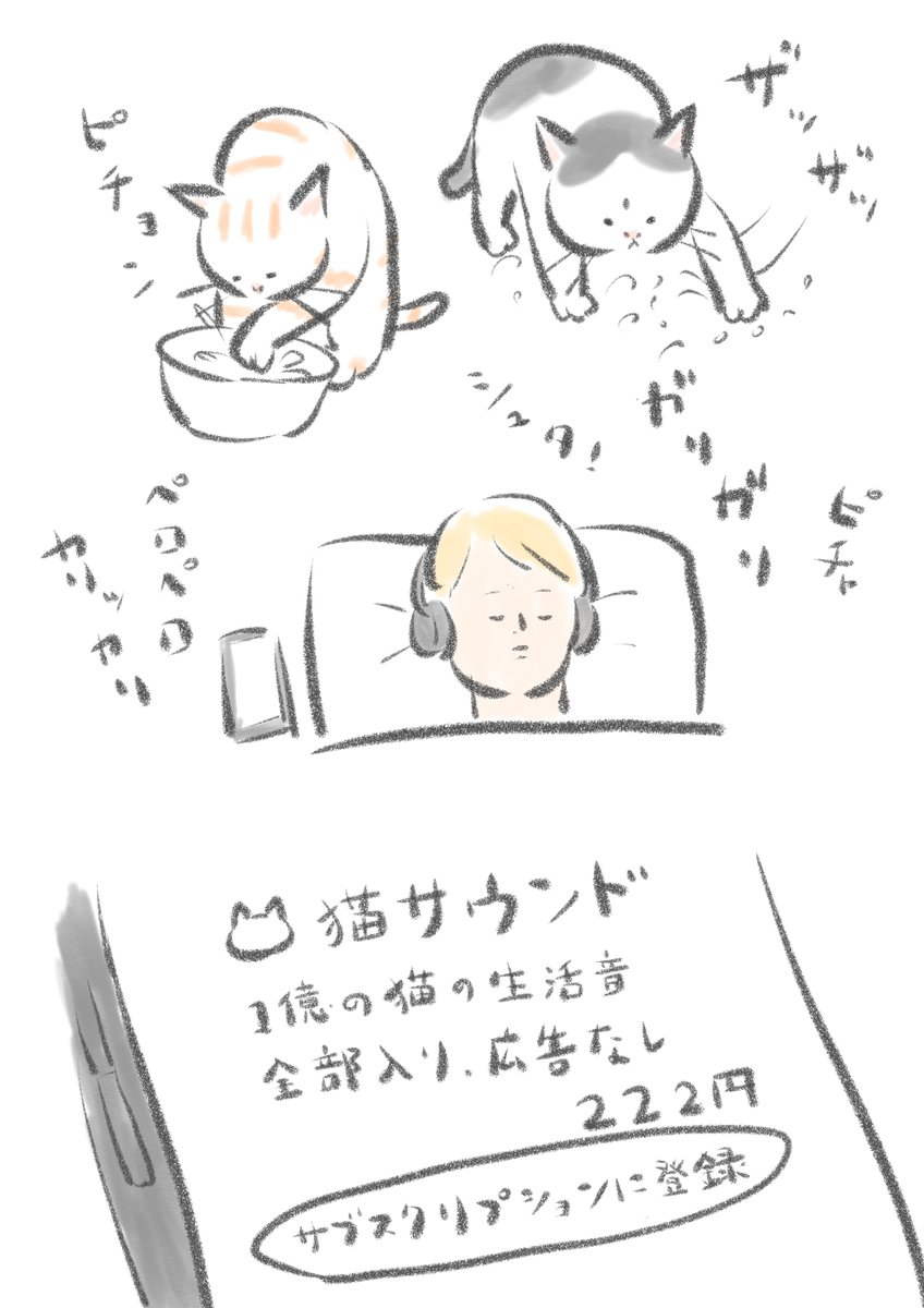 猫サウンド。猫の生活音全部入り!
おやすみなさい。 