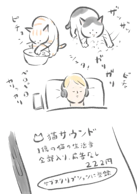 猫サウンド。猫の生活音全部入り!
おやすみなさい。 