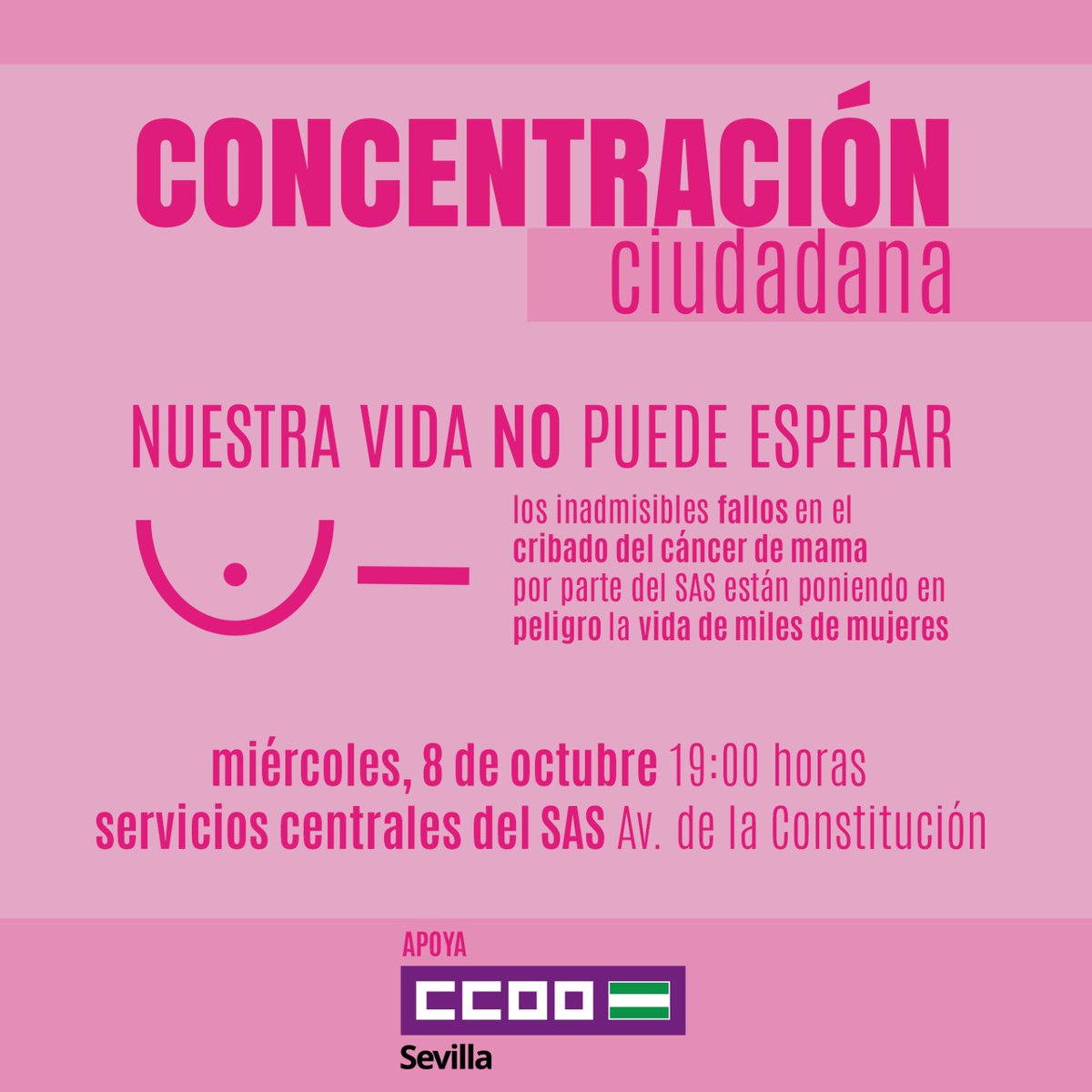 ✂️Los recortes en la sanidad pública tienen consecuencias. 

♀️Los fallos en el cribado del cáncer de mama son una terrible consecuencia del desmantelamiento de nuestra sanidad pública. 

📢Este miércoles salimos a la calle para decir que con la vida de las mujeres no se juega.