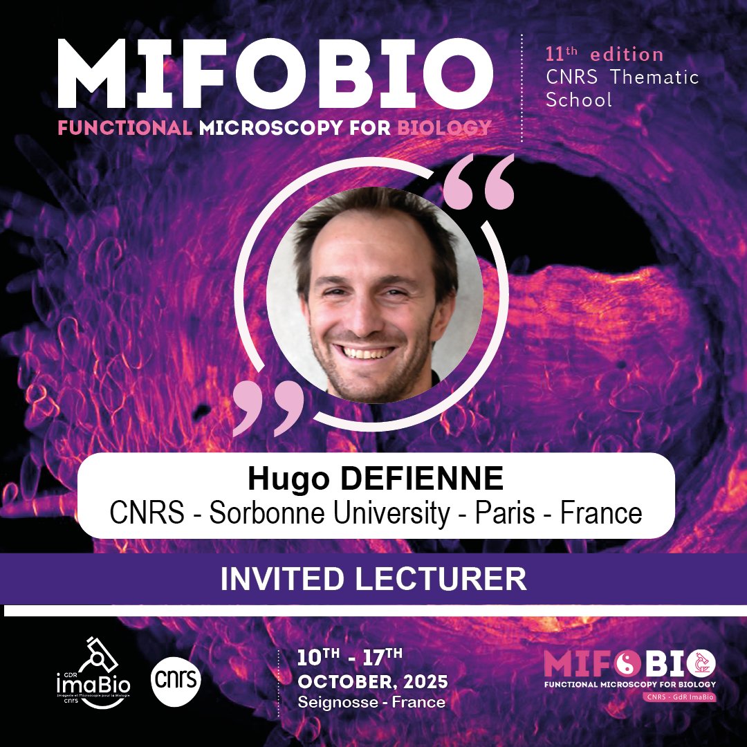 GDR_ImaBio's tweet image. #Mifobio2025 - Focus on the module 6
👉 Waves on living organisms : breakthrough strategies in life imaging

We are delighted to welcome Dr. @HugoDefienne 
@CNRS  @Sorbonne_Univ_  

Lecture : “application of quantum imaging to microscopy”

👉 imabio-cnrs.fr
#GDRimabio