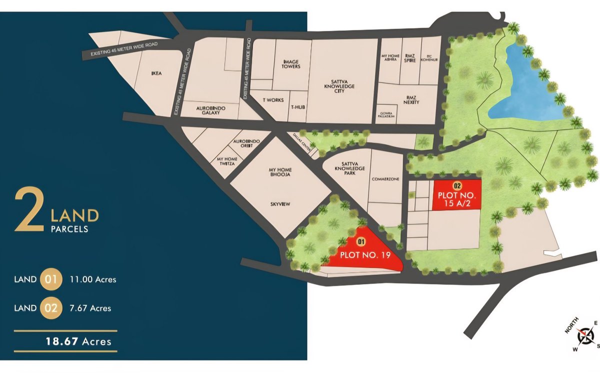 HiHyderabad's tweet image. #TGIIC Land Auction @ #Raidurg #Hyderabad fetched a record breaking price of ₹177 crore/acre today! 

* ART Group Acquired 11 Acres of Land Parcel [Details Awaited] 

* MSN Group Acquired 7.67 Acres of Land Parcel [₹177 Crore Per Acre]

@HyderabadRE #RealEstate