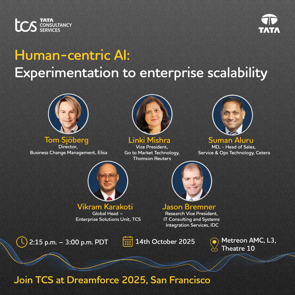 TCSDigitalTech's tweet image. Join @TCS at #Dreamforce2025 for a powerful session featuring IDC and leading industry voices as we explore the evolving #AI maturity journey and what it means for the future of enterprise innovation.
Learn more: lnkd.in/gt3DteDJ #DF25