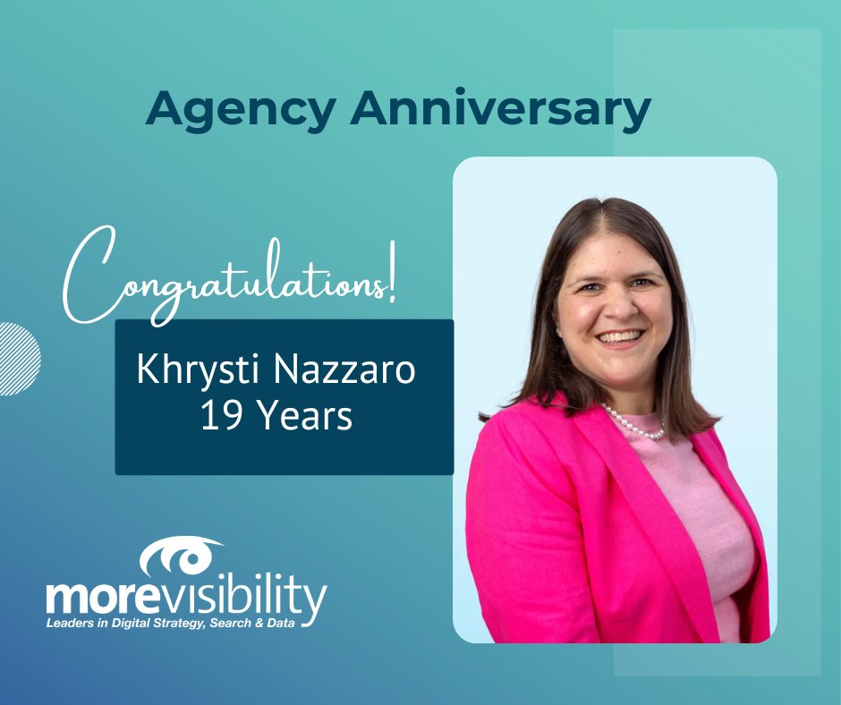 Congratulations to Khrysti on her 19th Agency Anniversary with MoreVisibility!