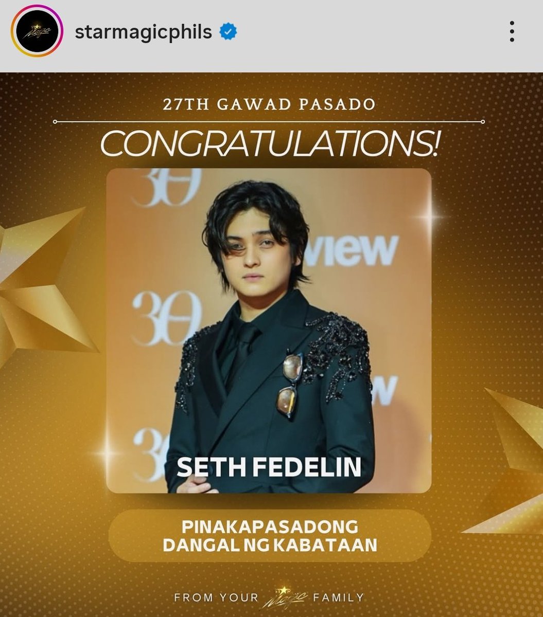 SETH UPDATES (@yancy_updates) on Twitter photo ππππ πππππ'π ππ πππππ«
"A solid victory for Seth!ππ»Congratulations on winning the PinakaPASADOng Dangal ng Kabataan award at theβ¨27th Gawad Pasadoβ¨awards,<a href="/imsethfedelin/">Seth Fedelin</a>!"
Engage:
IG
βοΈβπ₯:instagram.com/p/DPeNXvFDyZf/β¦
FB
βοΈβπ₯:facebook.com/share/p/1AByUDβ¦
#SethFedelin ππππ πππππ'π ππ πππππ«
"A solid victory for Seth!ππ»Congratulations on winning the PinakaPASADOng Dangal ng Kabataan award at theβ¨27th Gawad Pasadoβ¨awards,<a href="/imsethfedelin/">Seth Fedelin</a>!"
Engage:
IG
βοΈβπ₯:instagram.com/p/DPeNXvFDyZf/β¦
FB
βοΈβπ₯:facebook.com/share/p/1AByUDβ¦
#SethFedelin