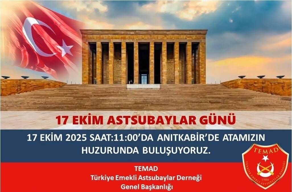 Türkiye Emekli Astsubaylar Derneğinin 41. Kuruluş Yıldönümü ve Astsubaylar  Günü münasebetiyle Anıtkabir'e ve Tören sonrası Anıt parkta etkinliklerimize teşriflerinizi bekliyoruz .