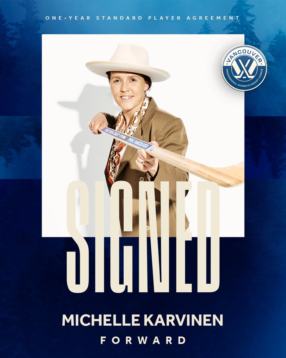 Signed, sealed, delivered. Our first ever PWHL Entry Draft pick is officially ours👒

 We’ve signed forward Michelle Karvinen to a one-year standard player agreement: 

🗞️: bit.ly/KarvinenSigning