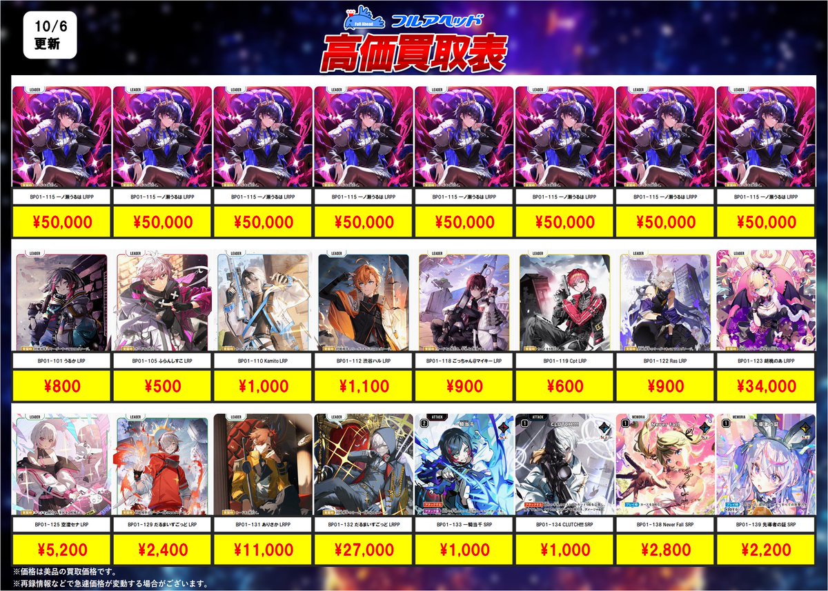 🔥超絶買取強化🔥】 #クロススターズ 販売価格と買取表を更新しました