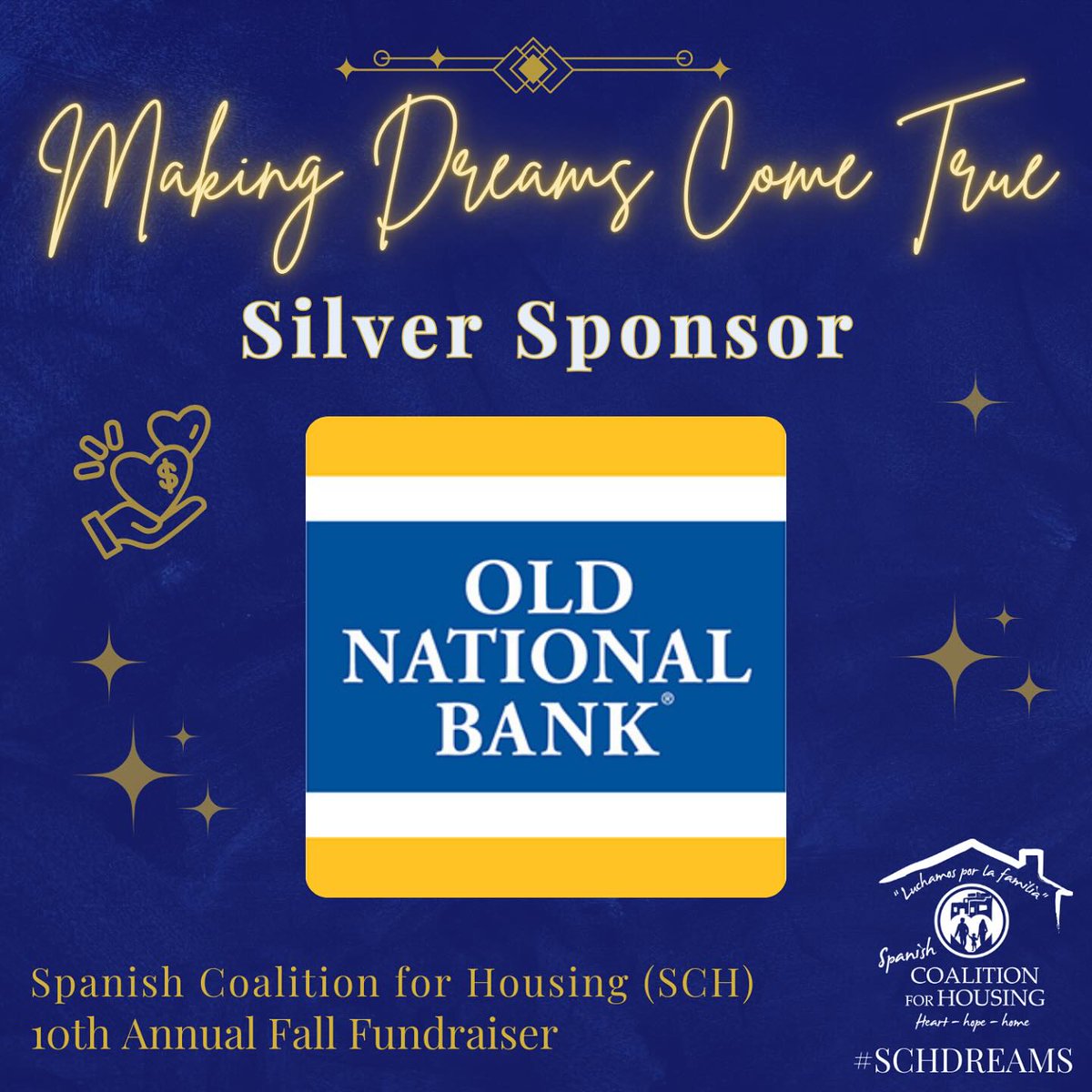 ✨ Thank you to Old National Bank for being a Silver Sponsor of our 10th Annual Fall Fundraiser – Making Dreams Come True! ✨
Register Now: givebutter.com/c/jgPmTM
#SCHDreams #MakingDreamsComeTrue #SponsorAppreciation #fyp #fundraiser #housing