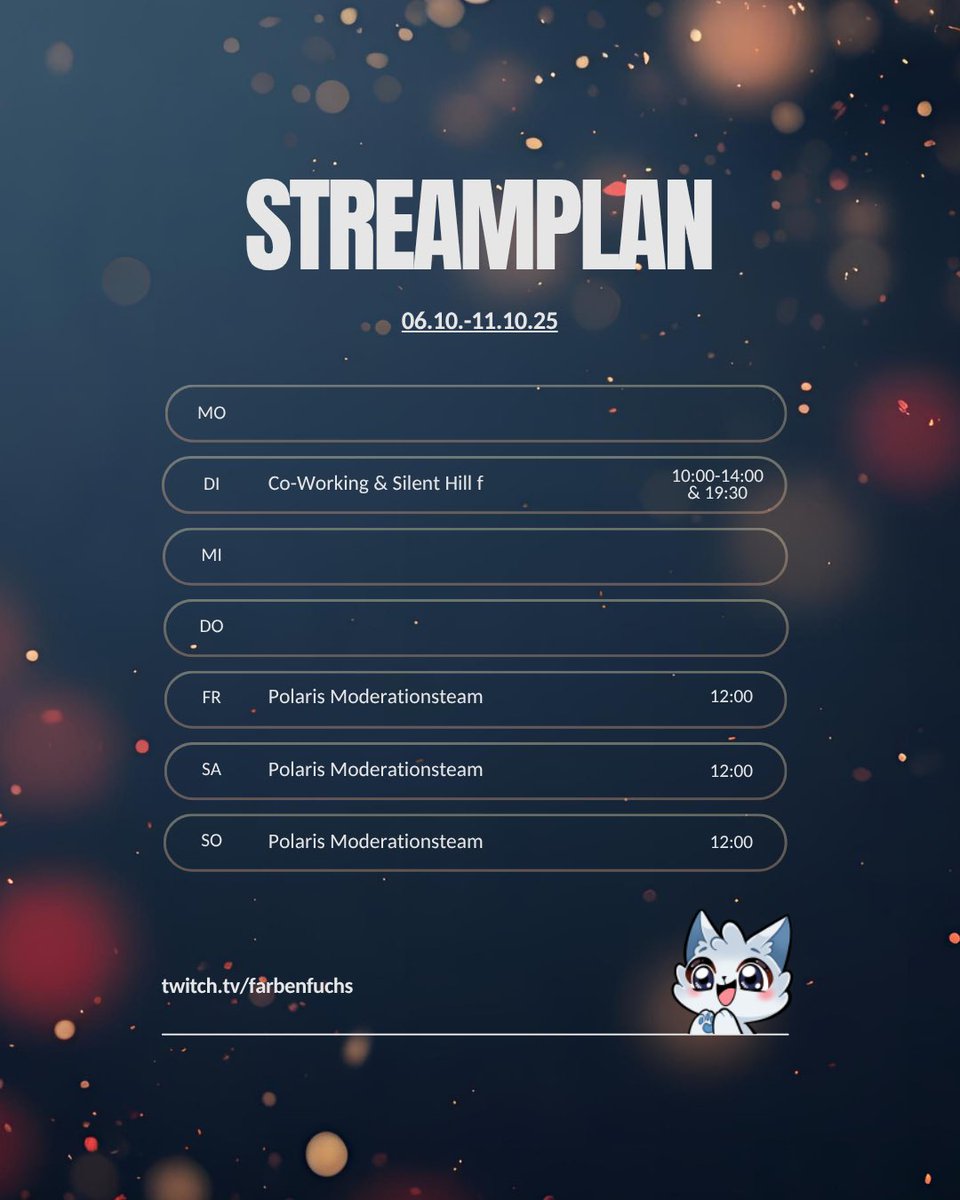 Diese Woche gibt’s nur einen Doppel-Stream am Dienstag! Dafür könnt ihr am Wochenende den Livestream der <a href="/PolarisCon_/">POLARIS Convention</a> verfolgen (und natürlich noch Last Minute mit dem Code „farbenfuchs“ 10% Rabatt auf euer Ticket bekommen! #werbung) 🤍