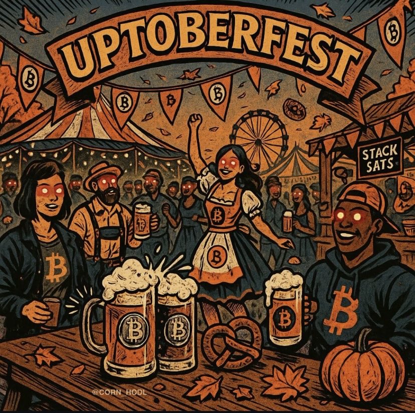 mojonaut's tweet photo. Raise your glass high — it’s Uptoberfest! 🍻
May the charts stay green and the spirits higher.
#Bitcoin #Uptober #Crypto #BTC https://t.co/2xhEDLU8k9