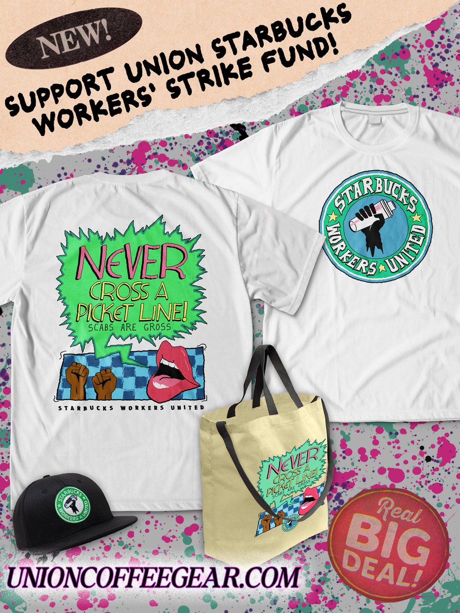 ICYMI: New Merch Drop! Support SBWU and look fiiinne doing it!

100% of the profits go toward our worker strike fund!