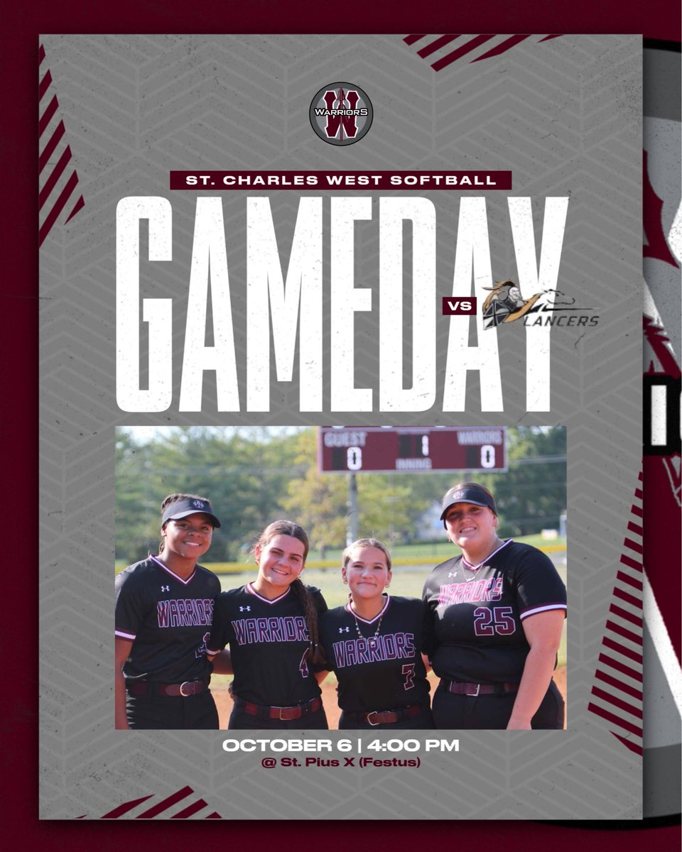 Another start to a busy week! Let's go Warriors! 

Parents/fans - please note the game time is at 4:00, not our usual 4:15 start time.