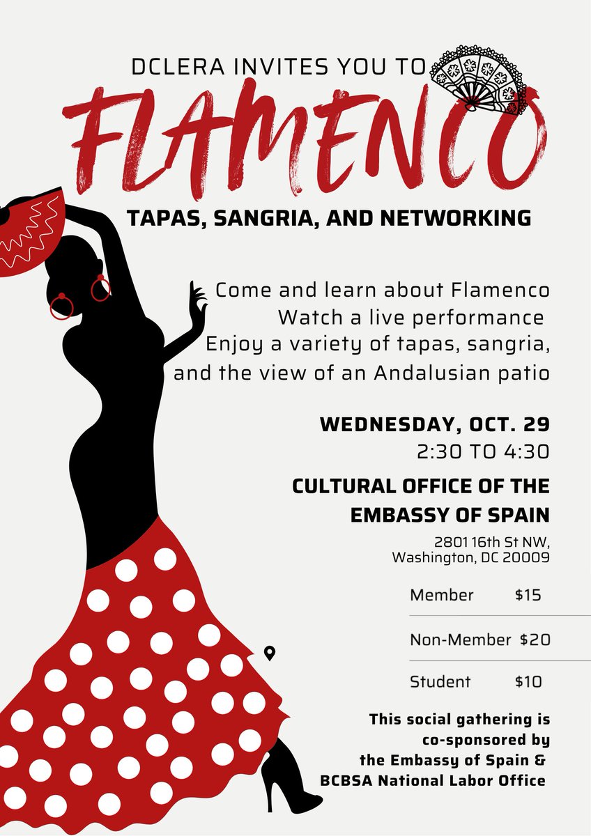 pinedamaury's tweet photo. We want you to join us for a fun social gathering, where we will learn about Flamenco, watch a live performance, enjoy a variety of tapas, and savor sangria while networking.
To register, please follow this link: https://t.co/gV6MD3KAfE https://t.co/5OX3QkvPHV