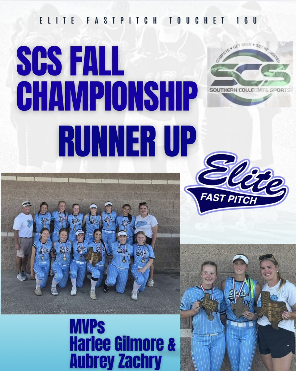 Runner Up at the SCS Fall Championship! Keep grinding ladies and let’s keep growing! Congrats to Harlee &amp; Aubrey for their MVP Awards. #BeElite