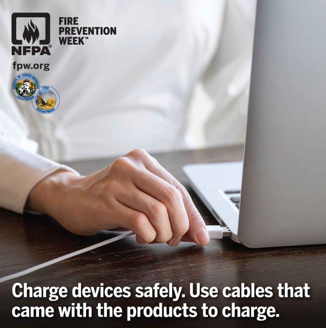 PIOSBCFireInfo's tweet image. Anything with a lithium-ion battery—phones, laptops, e-bikes, power tools—can become a fire hazard if it’s not charged safely. Always use the charger that came with the device or one approved by the manufacturer. If the cord only works when you bend it just right, it’s time to…