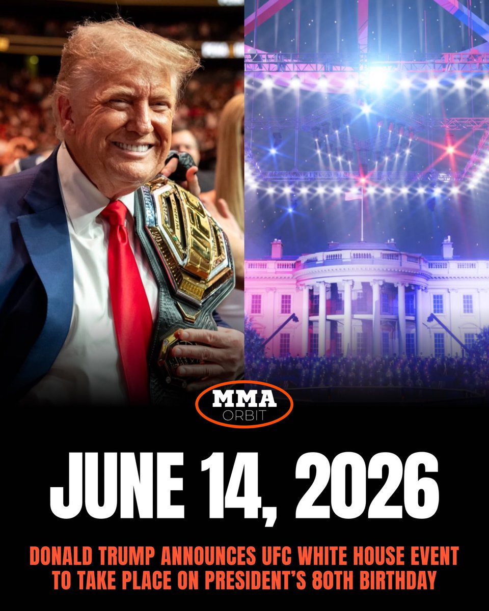 🚨| Donald Trump has officially announced that next year’s UFC White House event will be held on his 80th birthday, June 14th. 📅

This means the fight card will be held on a Sunday. 😳